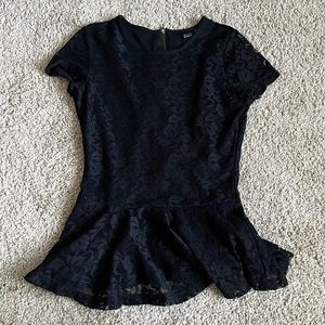 Black Lace peplum top size XS
